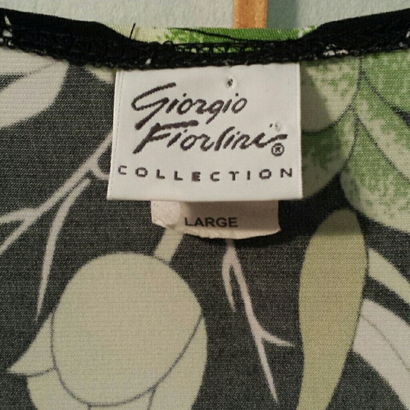 Giorgio Fiorline Green & Black Summer Top sz Large - Picture 2 of 4